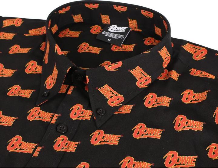 Actual product image David Bowie Unisex Adult All Over Logo Shirt (XL)