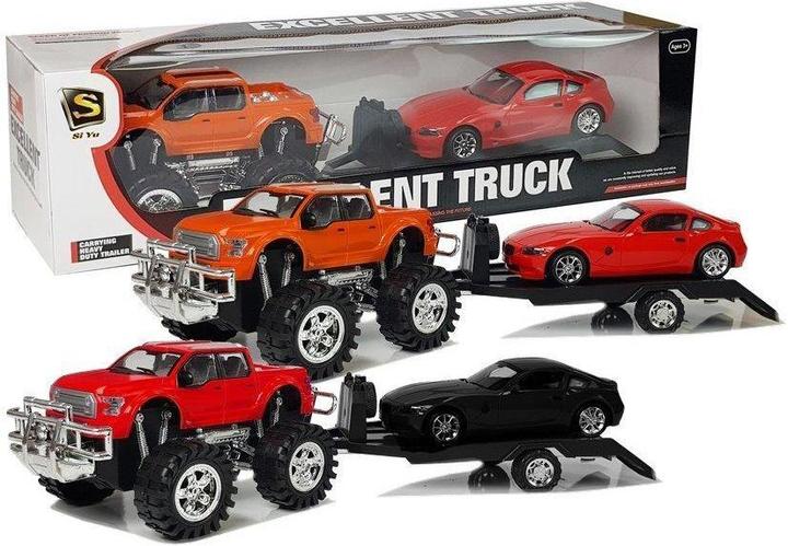 Actual product image Lean Toys Car set "Monster Truck" orange tractor 58 cm