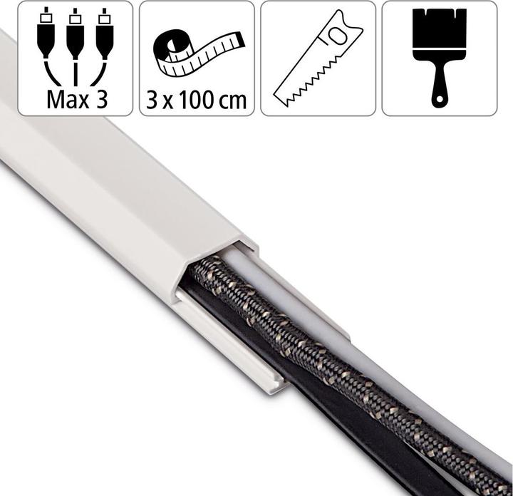 Image du produit Hama Conduit de câbles en PVC, carré (Conduit, 100 cm)