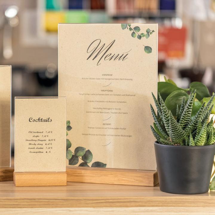 Actual product image Sigel Table display with wooden base (A6)