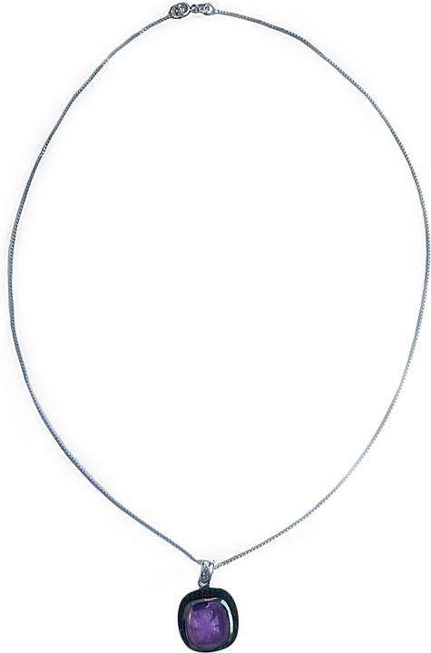 Produktbild Xen Anhänger mit Kette Amethyst Cushion-Cabochon 45 cm 925 Silber (925 Sterling Silber, 45 cm)