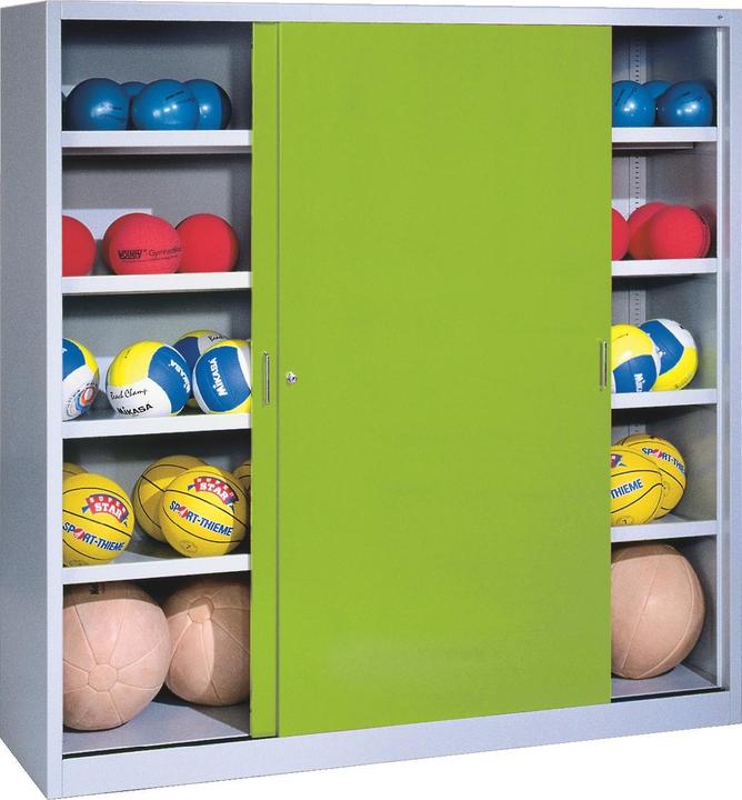 Actual product image C+P Ball cabinet (HxWxD: 195x190x60 cm, with solid sheet metal sliding doors, type 4)