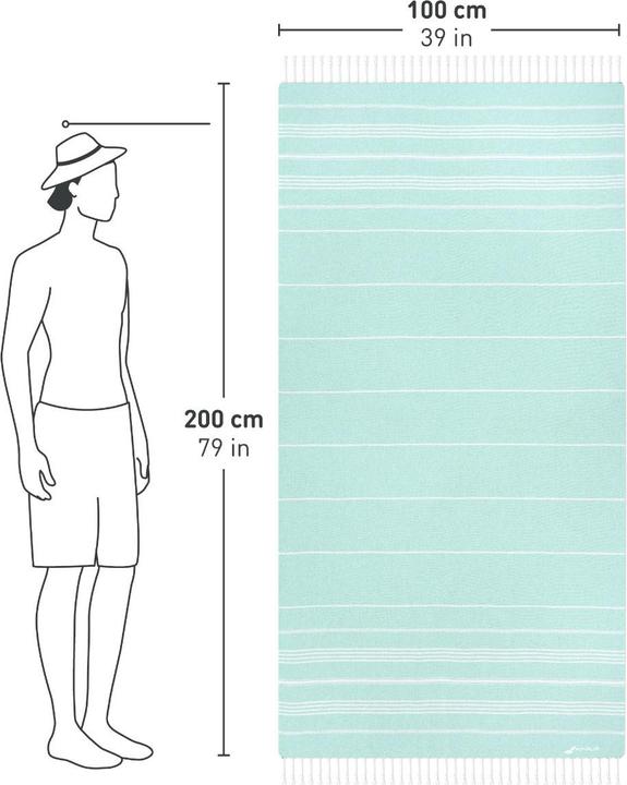 Actual product image Fit-Flip Hamamtuch Baumwolle Recycelt 100x200cm (100 x 200 cm)