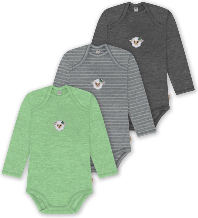 Normani 3er Pack Baby Merino Body Langarm „Auckland" - 9383