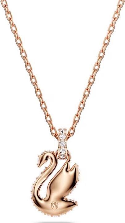 Immagine prodotto Swarovski Collana Iconic Swan Cigno Piccolo Nero Oro Rosa (Metallo Swarovski, 38 - 43 cm)