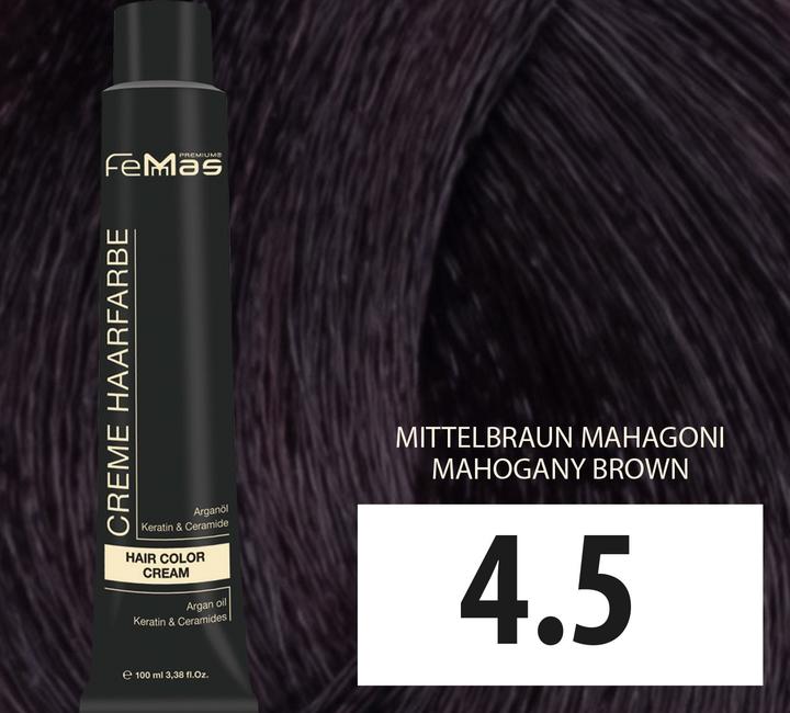 Actual product image FemMas 4.5) Hair Color Medium Brown Mahogany 100ml (Mıttel brown mahogany 100ml)