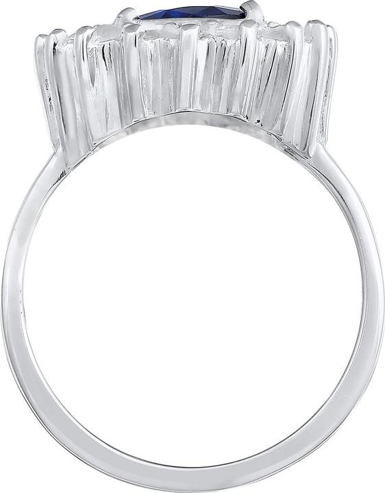 Image du produit Elli Bague Cocktail Bleu Saphir Royal Zirconia 925 Argent (54, Argent 925)