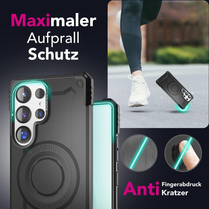 Immagine prodotto Nalia Granite - Armor Panzer Hülle mit MagSafe Ring und Ständer - Military Hardcase (Samsung Galaxy S25 Ultra)