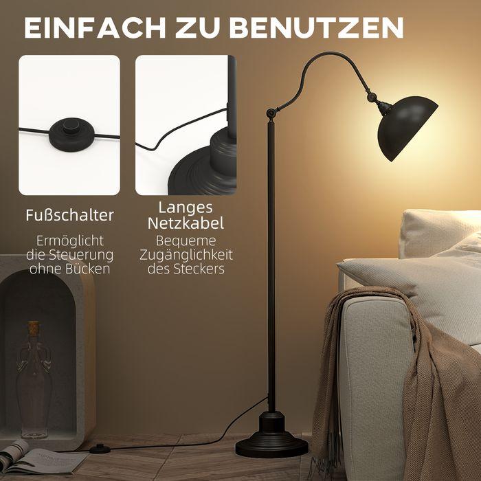 Produktbild Swisshandel24 Stehlampe im Vintage-Design, verstellbare Stehleuchte für Wohnzimmer, Schwarz (E27)