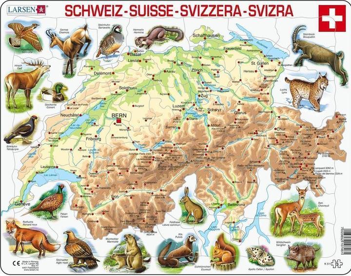 Immagine prodotto Larsen Svizzera fisica con gli animali (75 pezzi)