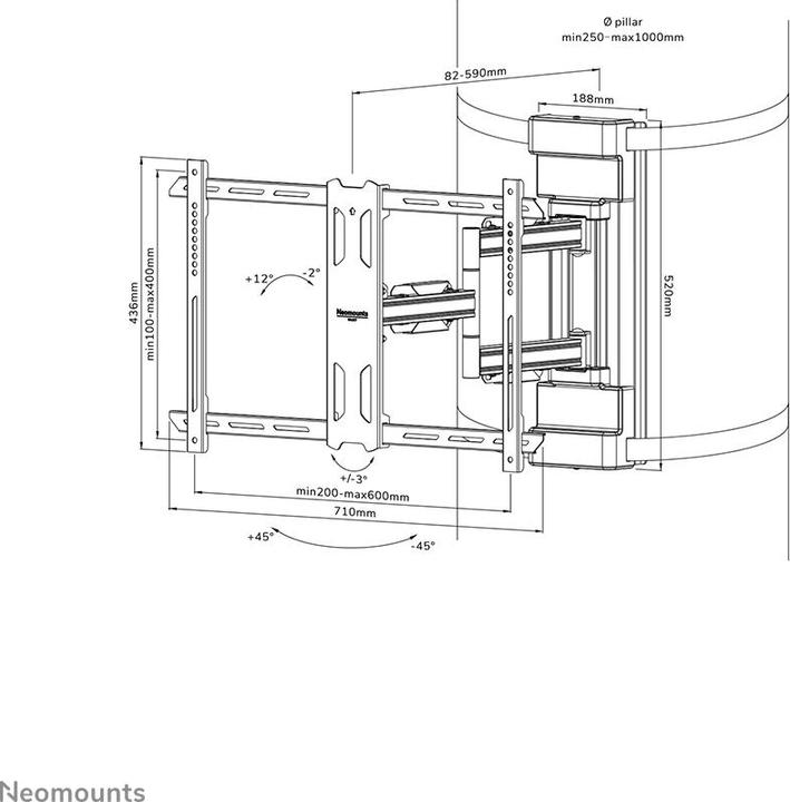 Produktbild Neomounts WL40S-910BL16 (Stange, 70", 45 kg)