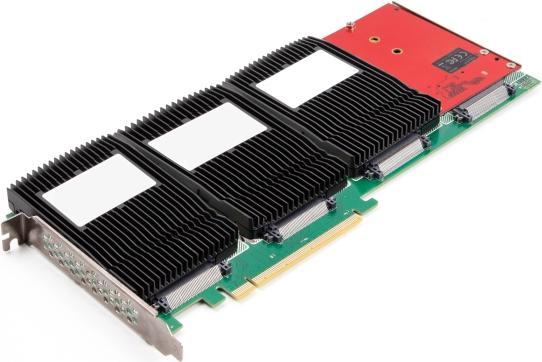Actual product image Delock PCI Express 4.0 x16 card to 4 x internal U.2 NVMe SFF-8639 - Bifurcation (LxW: 288 x 122 mm)