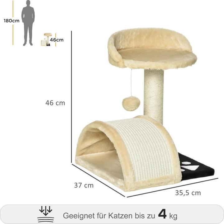 Image du produit PawHut Arbre à chat en peluche (46 cm, Beige)