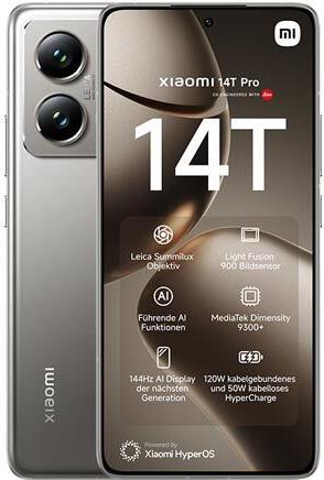 Produktbild Xiaomi 14T Pro (512 GB, Titan Gray, 6.67", Dual SIM, 50 Mpx, 5G)