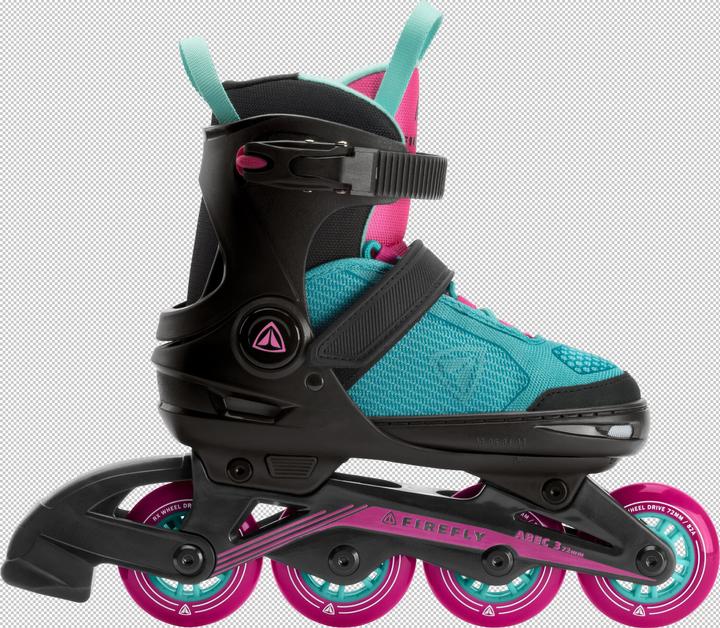 Actual product image Firefly Kids inline skate 510 Girl (size: 37.0-40.0 (wheels 76 mm), 901 black/mint/p (37)