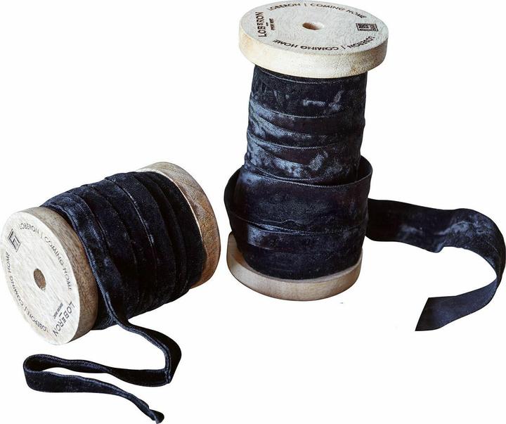 Immagine prodotto Loberon Set di 2 nastri in velluto Liandis nero (Nastro da regalo, 2 x)