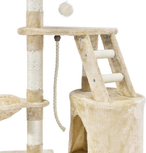 Actual product image Juskys Sams Pet scratching post Buffy (118 cm, Beige)
