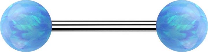 Actual product image Star Piercing Micro barbell silver with two balls opal light blue (Surgical steel 316L, without brass)