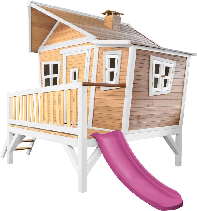 Image du produit Axi Maison de jeu Emma Marron/Blanc - Toboggan violet