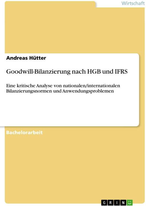 Immagine prodotto Goodwill-Bilanzierung nach HGB und IFRS (Tedesco, Andreas Hütter, 2015)