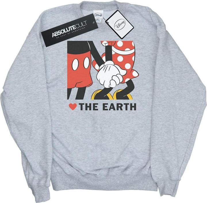 Actual product image Disney Mens Mickey Mouse Heart The Earth Sweatshirt (L)
