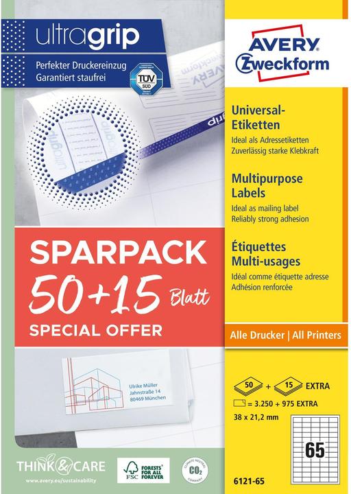 Actual product image Avery Universal labels