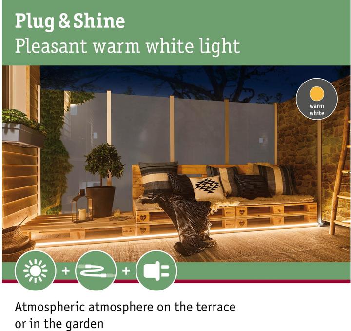 Produktbild Paulmann Outdoor Plug & Shine Stripe Smooth (Warmweiss, 1000 cm, Indoor, Outdoor)