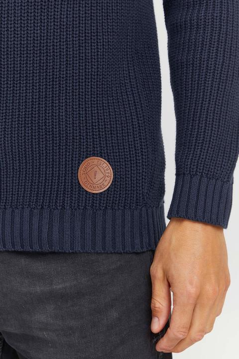 Actual product image Solid Xenox Men's Jumper Chunky Knit Pullover Troyer Made Of 100% Cotton (L)