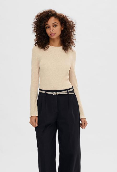 Actual product image Selected Femme Ribbed top with long sleeves (XS)