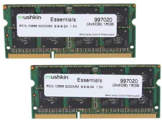 Actual product image Mushkin Essentials 997020 (2 x 8GB, 1333 MHz, DDR3-RAM, SO-DIMM)