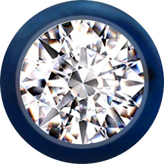 Image du produit Star Piercing Boule bleu foncé avec cristal argenté (Acier chirurgical 316L, sans laiton)