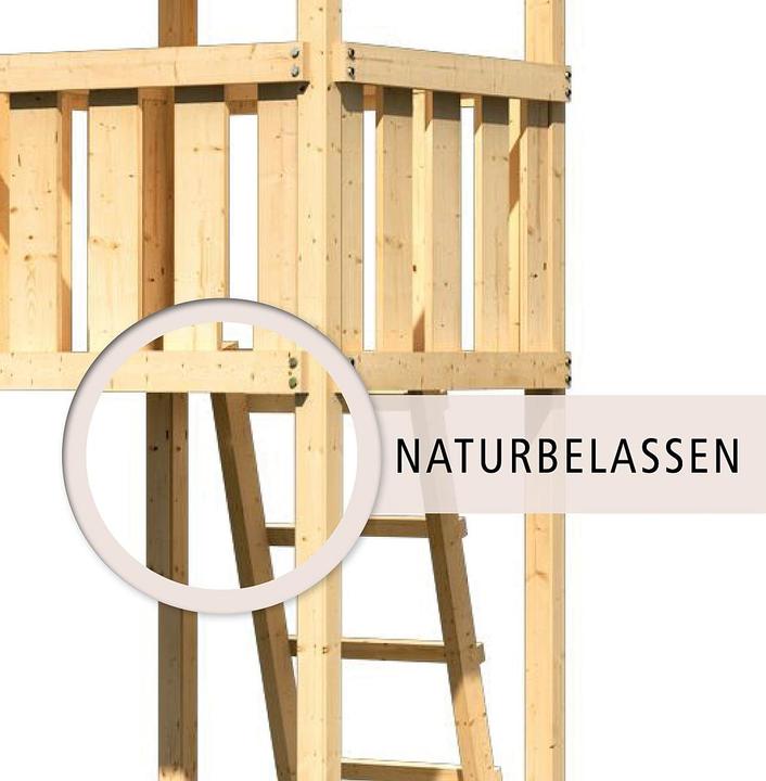 Produktbild Akubi Karibu Kinderspielhaus Frieda Fichte inkl. Schaukelanbau Doppel