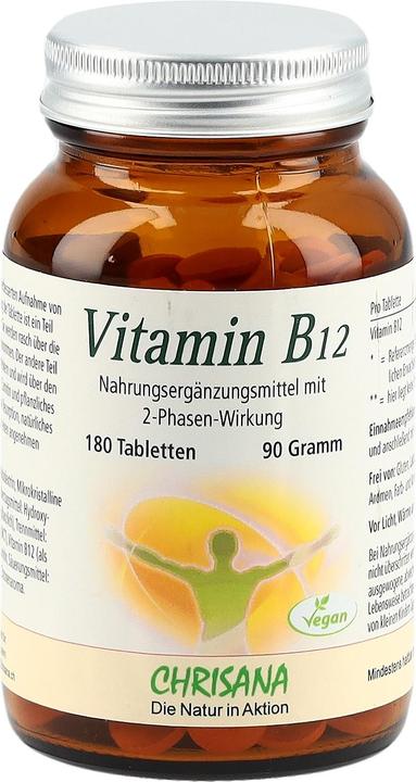 Immagine prodotto Chrisana Vitamin B12 Tablette 500 mcg (180 Pezzo/i, Pillole, 121 g)