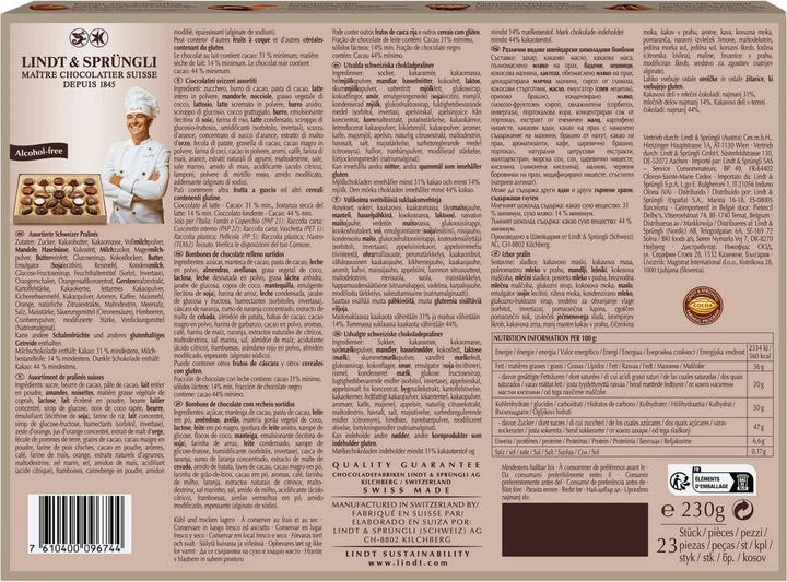 Valori nutrizionali e ingredienti Lindt Connaisseurs Pralinés Assortiti Collection du Confiseur (340 g)