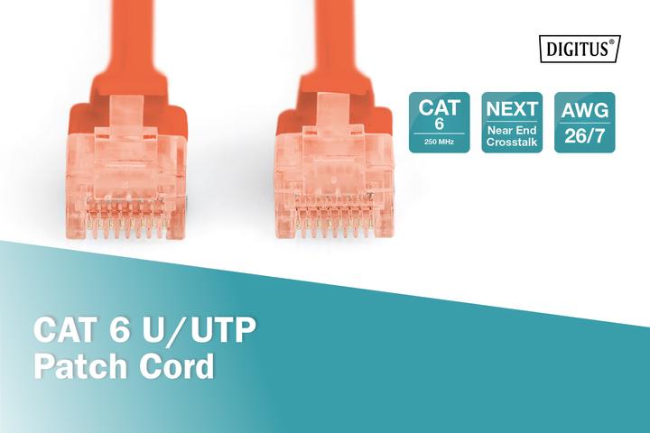 Image du produit Digitus Câble patch U-UTP, PVC AWG 26/7, longueur, couleur (U/UTP, CAT6, 1 m)