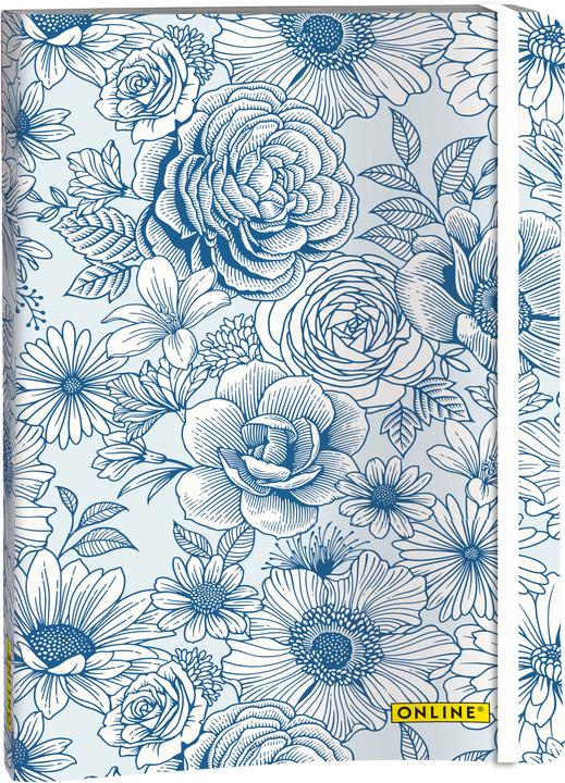 Actual product image Online Bullet Journal Blue Flowers A5 18022 120g, 72 sheets dotted (A5, Checked)