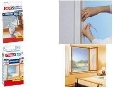 Produktbild tesa Insektenschutz COMFORT für Fenster, mit Klettband, selbstklebend, ohne Bohren (130 x 130 cm)