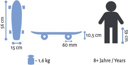 Actual product image Star Skateboards Retroskateboard (22.05")