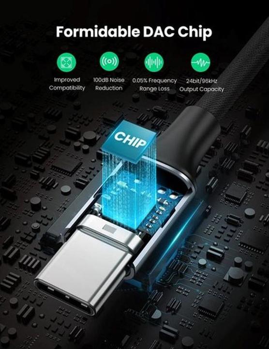 Image du produit Ugreen Adaptateur USB-C vers 3.5mm femelle avec support IPAD Pro et Samsung Note 10 (USB Type C, Jack 3.5mm)