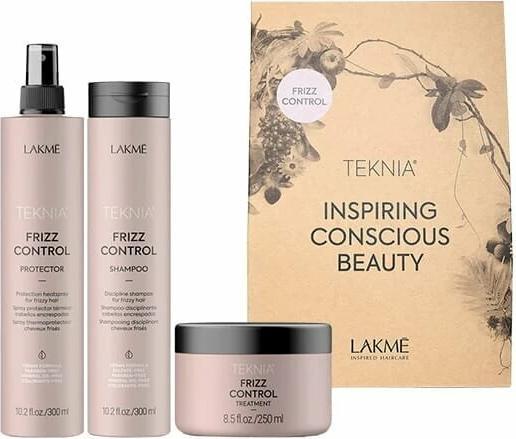 Produktbild Lakmé Lakme TKN Frizz Control Retail Pack: Shampoo 300ml + Pflege 250ml + Schutz 300ml