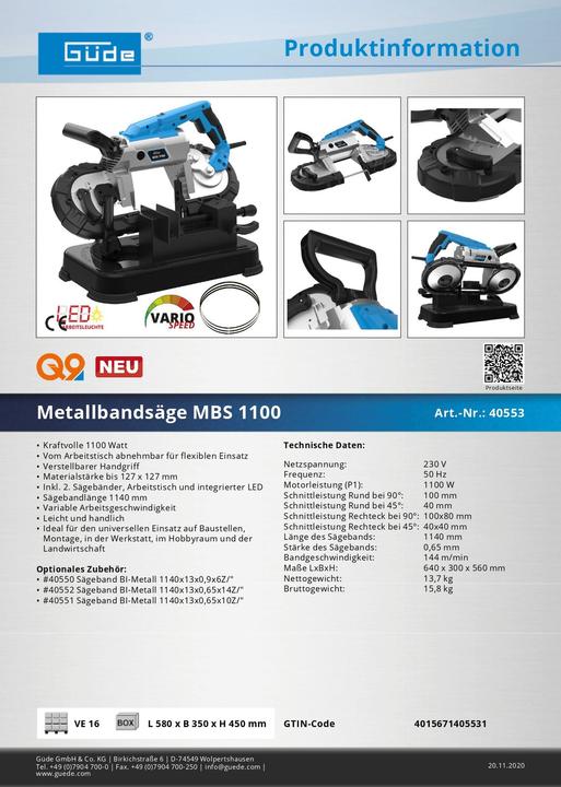 Produktbild Güde MBS 1100