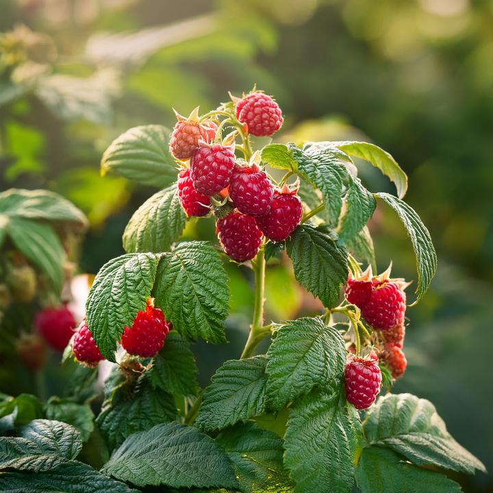 Actual product image Plant in a Box Rubus idaeus Malling Promise - set of 2 raspberry plants (50 cm)