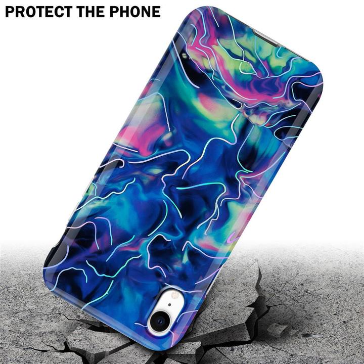 Actual product image Cadorabo IMD TPU Colorful Marble Cover (Apple iPhone XR)