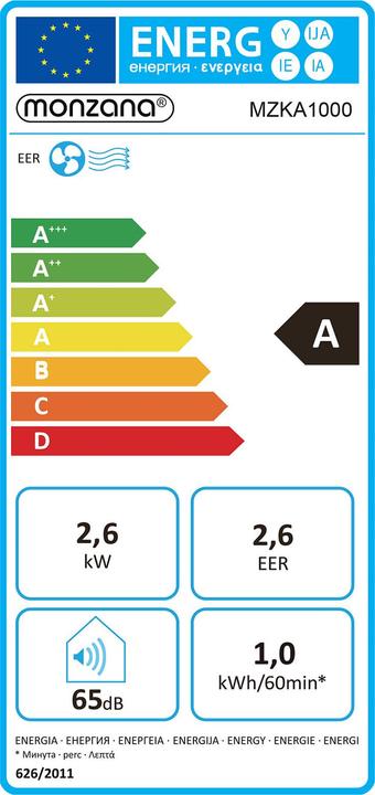 Label énergétique Monzana MZKA1000 (9000 BTU/h)