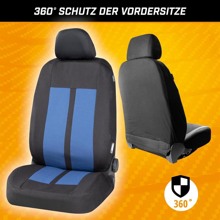 Image du produit CarComfort Housse de siège auto Elphin, set complet de housses de protection pour voiture noir/bleu