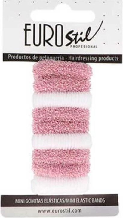 Image du produit Caso Accessoires pour cheveux Eurostil : Attaches pour cheveux, Mini Pink, White (Élastiques à cheveux)