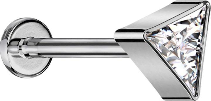 Produktbild Star Piercing Micro Threadless Labret silber dreieck silber Kristall silber (ohne Messing, Titan G23)