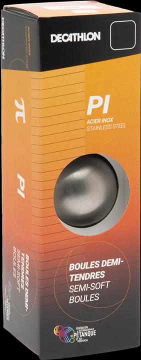 Actual product image Decathlon Boulekugeln halbweich PI Edelstahl Wettkampf ×3 (3 x, 71 mm)