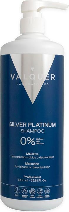 Valquer Shampoo für Blondes und Graues Haar Silver Platinium (1 L) (1000 ml, Flüssiges Shampoo)