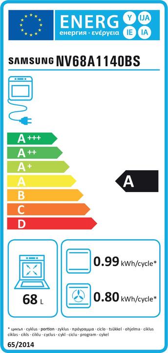 Energie-Label Samsung NV68A1140BS